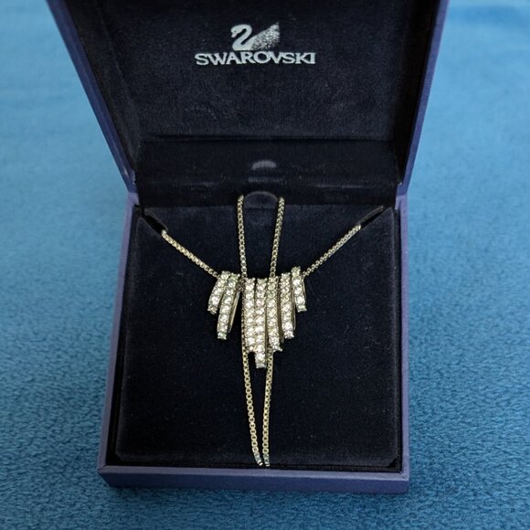 SWAROVSKI Silver Seven Hooped Dance Necklace Cry/Rhs - Picture 2 of 4